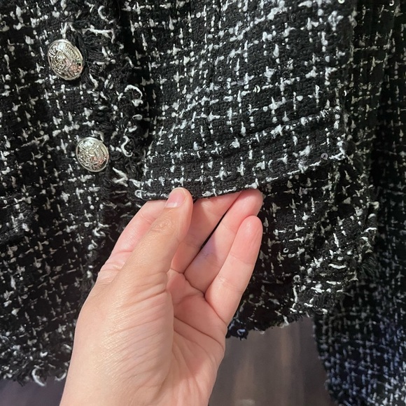 Derek Lam Tweed Scoop Neck Cropped Blazer Jacket - Picture 15 of 16